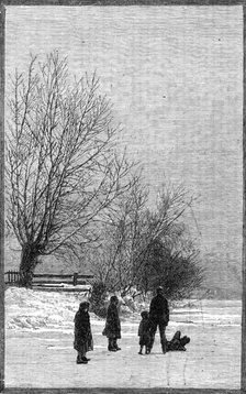 Scenes on the frozen Thames: near Teddington, 1881. Creator: Unknown.