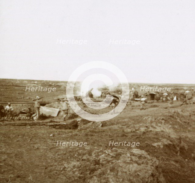 Battery action, c1914-c1918. Artist: Unknown.