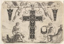 Cross-shaped Pendant and Four Other Motifs, 1622. Creator: Giovanni Battista Costantini.