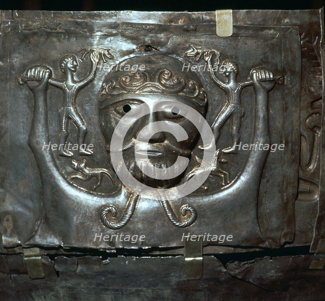 Detail from the Celtic Gundestrop Cauldron, 3rd century. Artist: Unknown