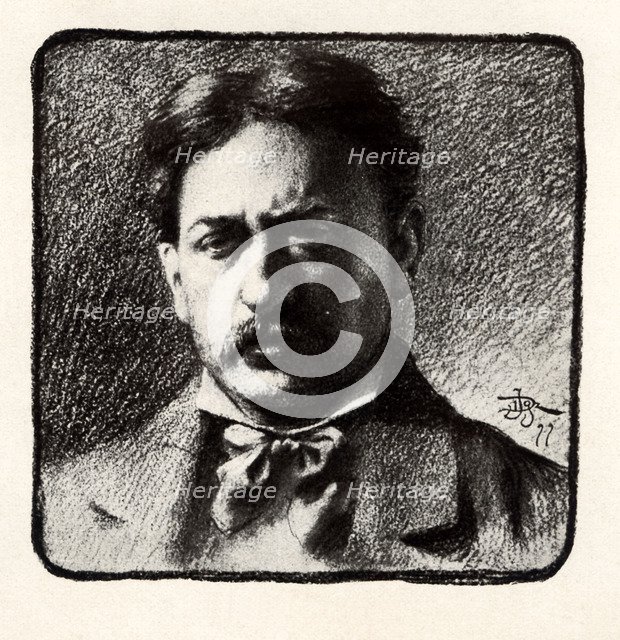 Celestino Sadurní Deop (1830-1896). Catalan engraver. Drawing from 1900.