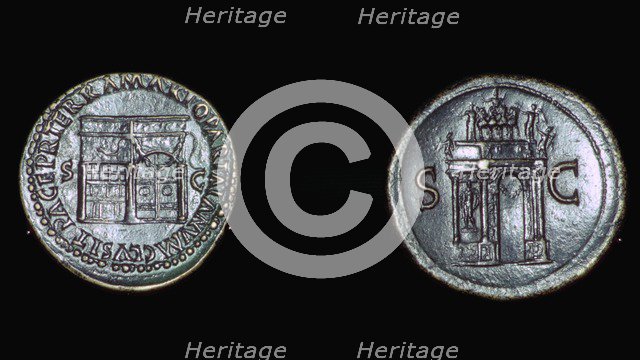 Roman coins of Nero, 1st century. Artist: Unknown