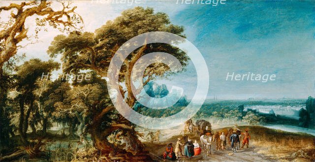 Landscape with a Carriage Hold-Up, c.between 1615 and 1625. Creator: Jacob Jacobsz. Van Geel.