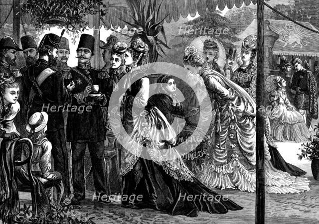 Visit of the Shah: garden party at Chiswick, given by the Prince and Princess of Wales, 1873. Creator: Unknown.