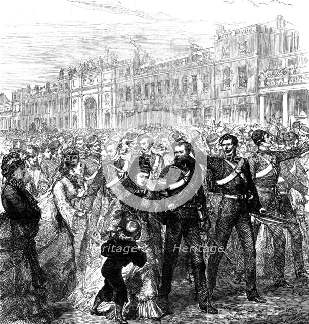 Detachment of the Royal Artillery leaving Woolwich for the Gold Coast, 1873. Creator: Unknown.