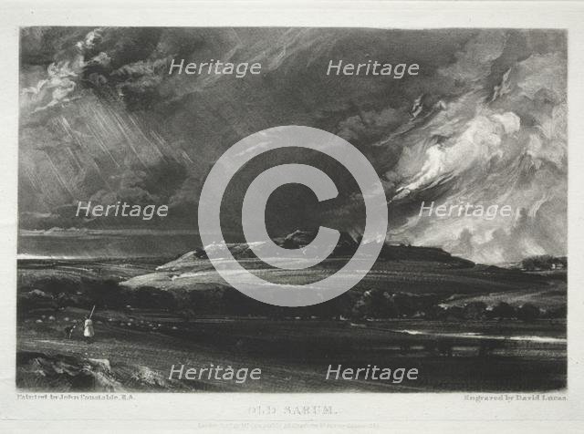Various Subjects of Landscape, Characteristic of English Scenery... Old Sarum, 1832. Creator: David Lucas (British, 1802-1881).