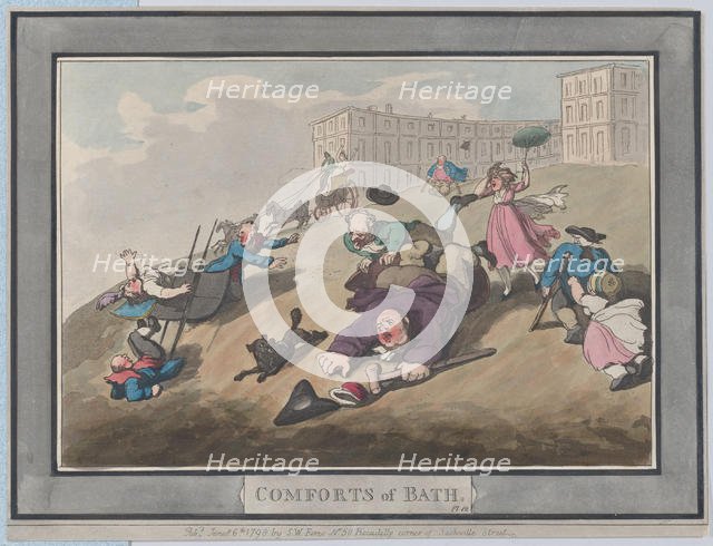 Comforts of Bath, Plate 12, January 6, 1798., January 6, 1798. Creator: Thomas Rowlandson.