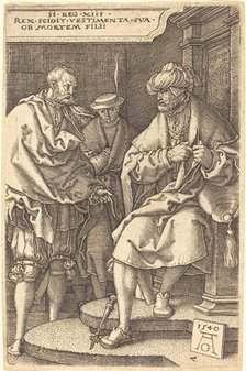 David Casting Off His Robes at the News of the Death of His Son, 1540. Creator: Heinrich Aldegrever.