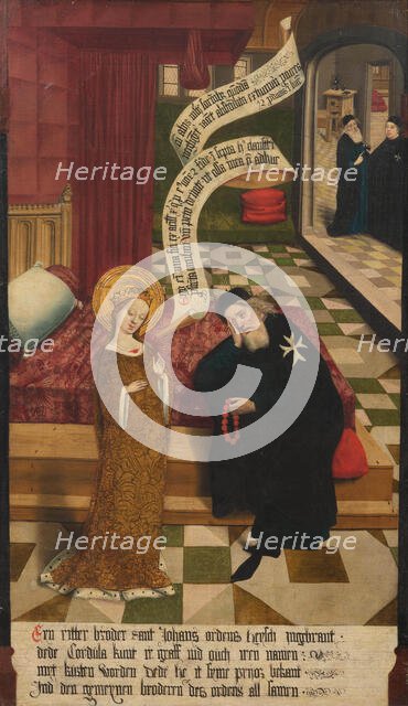 Scenes from the Legend of Saint Cordula: the apparition before the Knight of St. John..., c. 1490-14 Creator: Master of Cologne (active ca 1500).