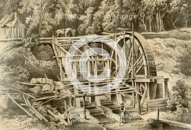 Quartz crushing mill, Australia, 1879. Artist: McFarlane and Erskine