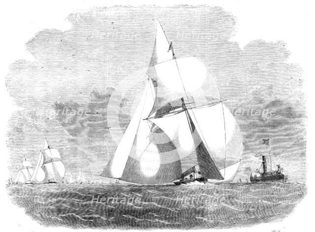 Boston Regatta, the "Waterwitch", Winner of the Cup, off Frieston Shore, 1856.  Creator: Edwin Weedon.