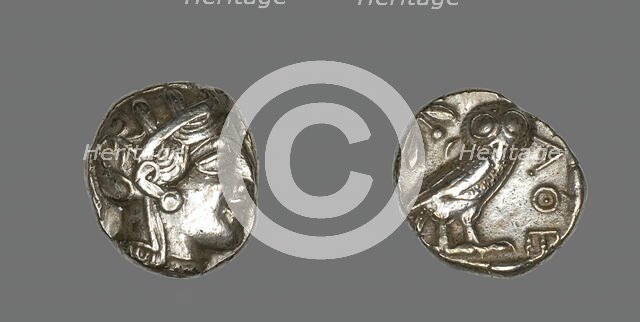 Tetradrachm (Coin) Depicting the Goddess Athena, about 490 BCE. Creator: Unknown.