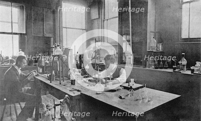 Industrial laboratory at Thomas Firth & Son's Norfolk Works, Sheffield, c1900. Artist: Unknown