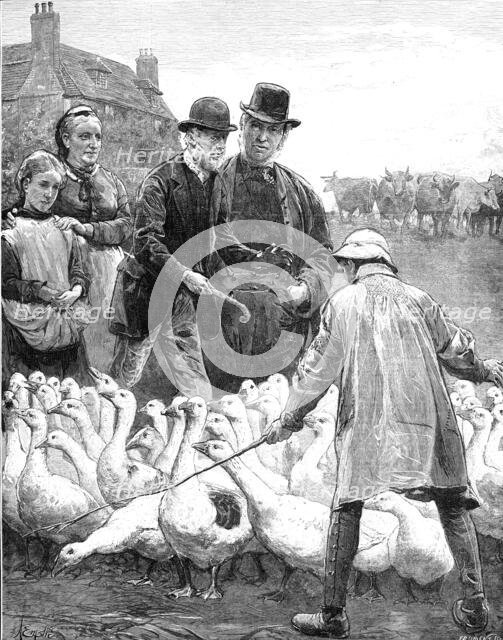 The Goose Club Committee - drawn by A. E. Emslie, 1881. Creator: Eugène Froment.