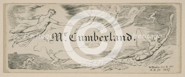 George Cumberland's Message Card, 1827. Creator: William Blake.