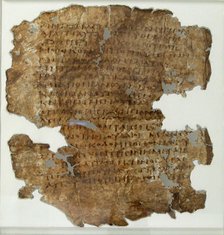 Fragment of the Gospel of St. John 2:11-22, Egyptian, 4th century. Creator: Unknown.