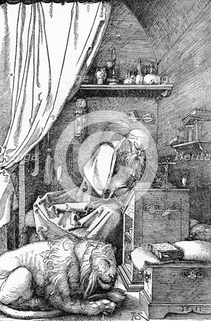 'St. Jerome in His Cell', 1511, (1906). Artist: Albrecht Durer.
