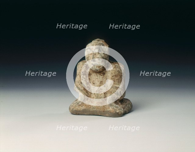 Painted pottery chess player, Western Han dynasty, China, 206 BC-8 AD. Artist: Unknown