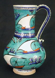 Ewer with Sailing-Ship Design, Turkey, early 17th century. Creator: Unknown.