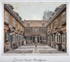 View of Queen's Court, Upper Ground Street, Southwark, London, 1830.    Artist: Robert Blemmell Schnebbelie