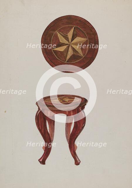 Round Stool, 1936. Creator: Verna Tallman.