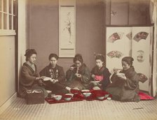 Buck Wheat Macaroni Eating, 1870s-1890s. Creator: Kusakabe Kimbei.