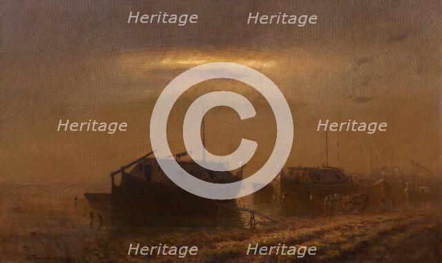 Boats on the Danube, 1905. Creator: Ferdinand Katona.