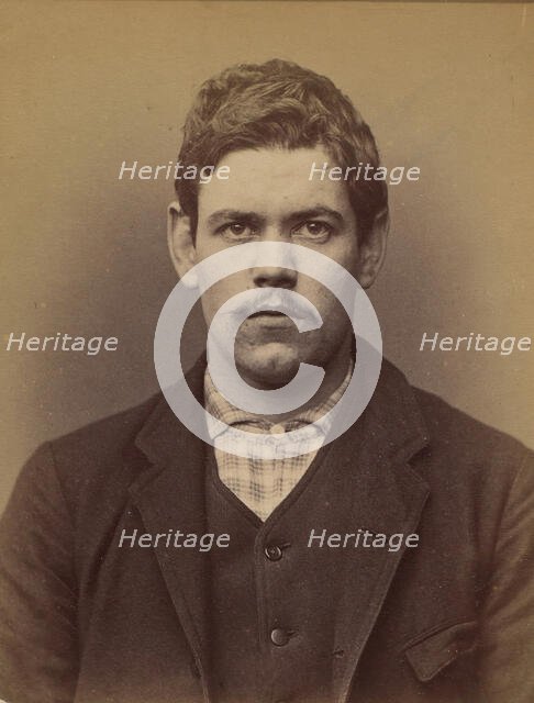 Nic. Celestin. 20 ans, né à Conflans-St-Honorine (Seine & Oise). Emballeur. 26/2/94. , 1894. Creator: Alphonse Bertillon.