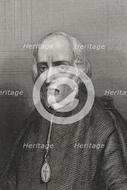 Pedro Calderón de la Barca, (1600-1681), Baroque Spanish writer of the Golden Age..., 1856.  Creator: Charles Geoffroy.