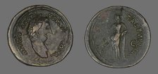 Sestertius (Coin) Portraying Emperor Antoninus Pius, 140-143. Creator: Unknown.