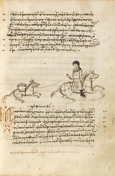 A Horseman Leading a Donkey; Miscellany: Physiologus: other texts, 1510-1520. Creator: Unknown.