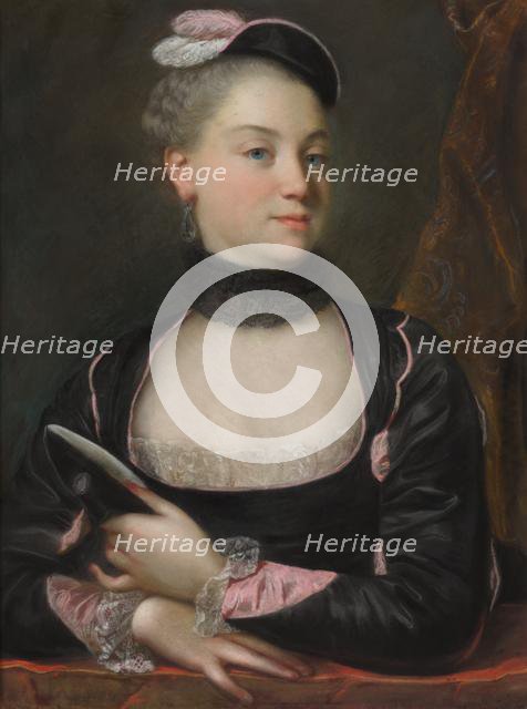 Portrait of a French Actress, c. 1746. Creator: Jacques-Charles Allais (French, c. 1704-c. 1759), attributed to.