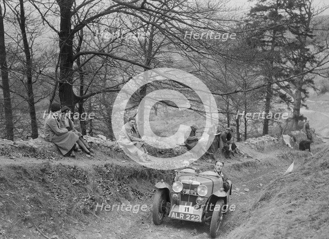 MG J2 of J Sherwell-Cooper competing in the MG Car Club Abingdon Trial/Rally, 1939. Artist: Bill Brunell.
