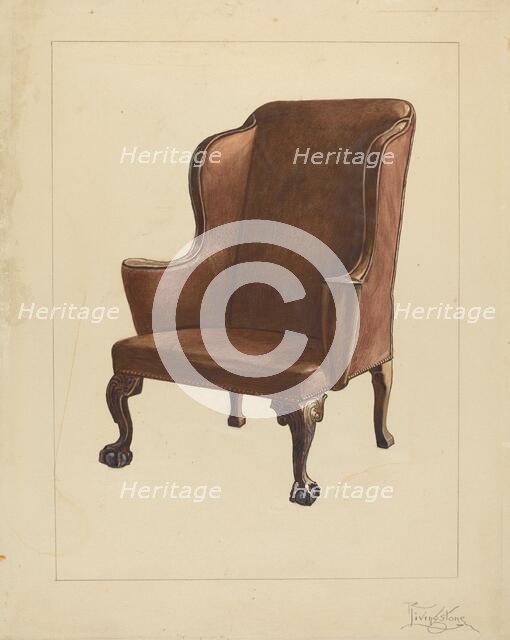 Wing Chair, c. 1940. Creator: Rolland Livingstone.