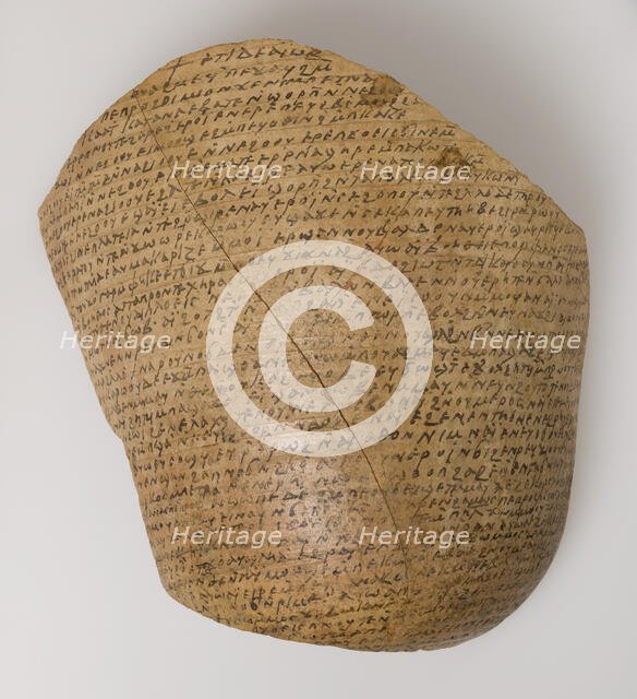 Ostrakon with Texts from the Bible, Coptic, 580-640. Creator: Unknown.