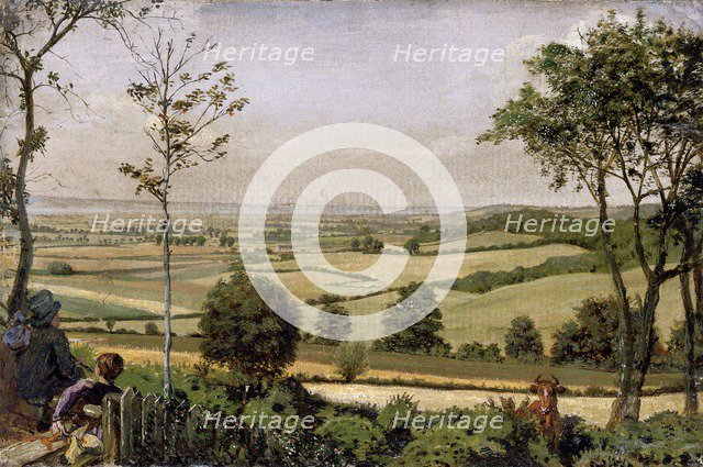 'View from Shorn Ridgway, Kent', 1849 & 1873. Artist: Ford Madox Brown.