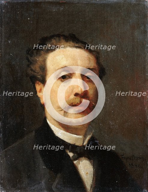 Portrait of Guy de Maupassant. Artist: Feyen-Perrin, François Nicolas Auguste (1826-1888)