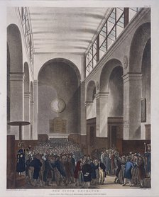 Stock Exchange, Bartholomew Lane, London, 1809. Artist: Joseph Constantine Stadler