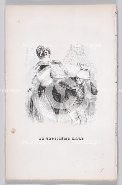 The Third Husband from The Complete Works of Béranger, 1836. Creator: Jean Ignace Isidore Gerard.