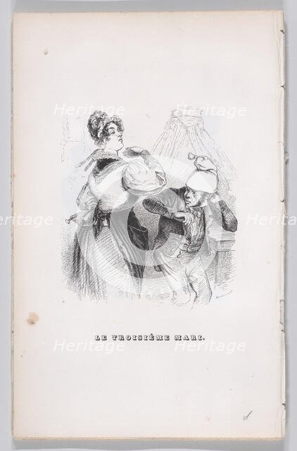 The Third Husband from The Complete Works of Béranger, 1836. Creator: Jean Ignace Isidore Gerard.