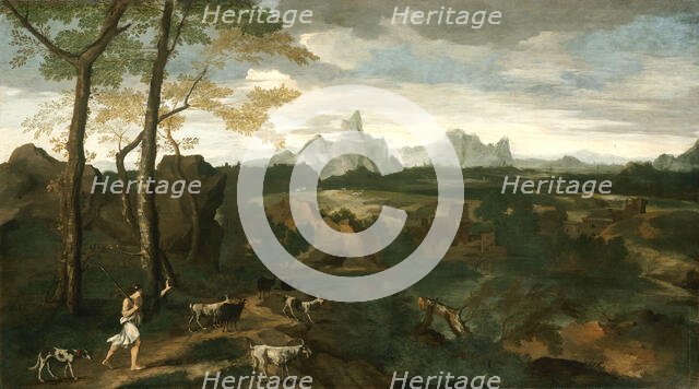 Landscape with a Herdsman and Goats, c. 1635. Creator: Gaspard Dughet.