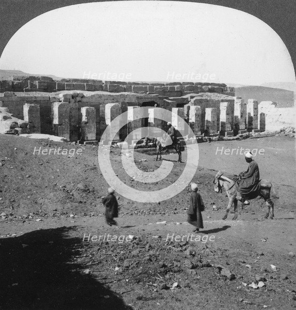 'The temple of Sethos I, Abydos, Egypt' 1905.Artist: Underwood & Underwood