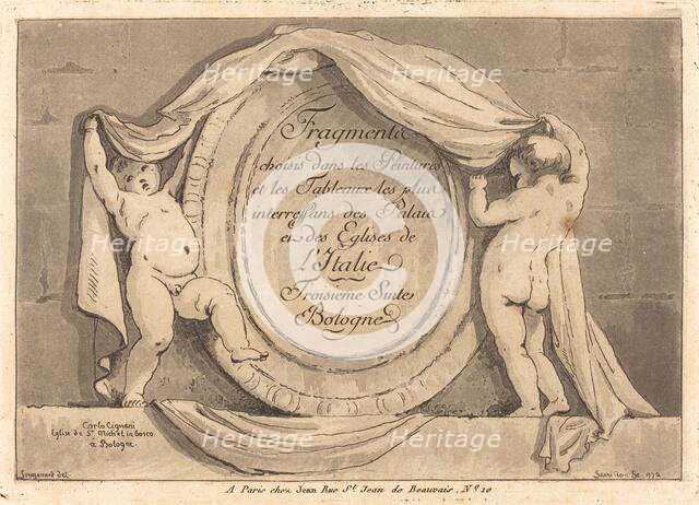 Title Page: Oval Design from the Church of San Michele de Bosco, Bologna, 1772. Creator: Jean Claude Richard Saint-Non.