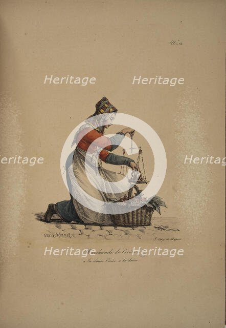 Cherry Seller. From the Series "Cris de Paris" (The Cries of Paris), 1815. Creator: Vernet, Carle (1758-1836).