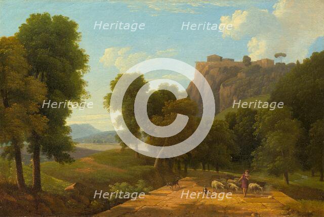 Shepherd with His Flock, c. 1820. Creator: Jean-Victor Bertin.