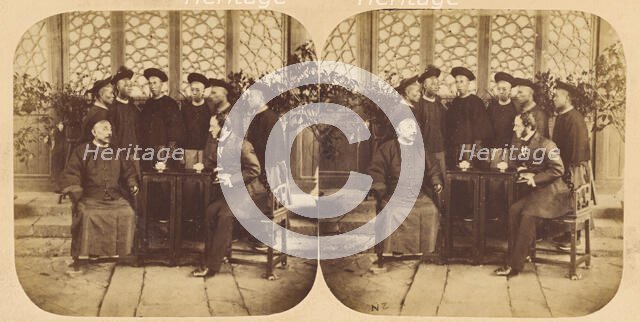 Canton. Portraits of Pey Kwei, the Governor of Canton, Mandarin of the Red Button..., 1858-1859. Creators: Pierre Joseph Rossier, Negretti and Zambra.