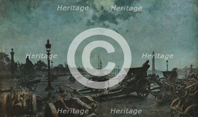 ''Grandes Heures; Tandis que les plenipotentiaires allemands se preparent a signer la..., 1918. Creator: Unknown.