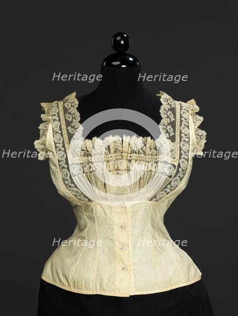 Corset cover, American or European, 1889. Creator: Unknown.