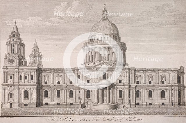 St Paul's Cathedral (new) exterior, c1750. Artist: Nathaniel Parr