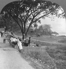River front and bank, Bhamo, Burma, 1908. Artist: Stereo Travel Co